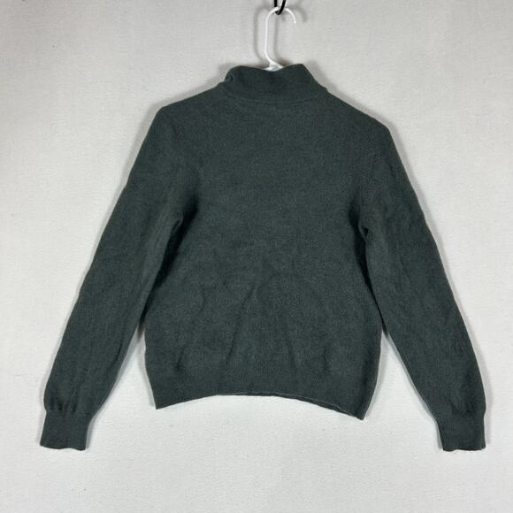 Vintage Cellini 1/4 Zip Sweater Mens 52 Wool Cashmere Blend Pullover Green Italy - Picture 7 of 11